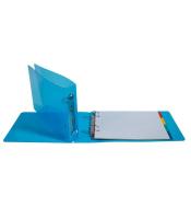 Classeur 165x240 2 anneaux dos 25mm cristal bleu horizontal R.51092E