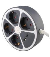 Multiprise 4 prises avec interrupteur et ports USB R.GAE0000562