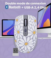 Souris sans fil TNB Bluetooth rechargeable -Flower EXCLUSIV