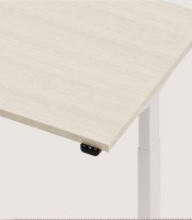 Bureau droit électrique E-Como 160x80 cm noyer pieds blancs XXX
