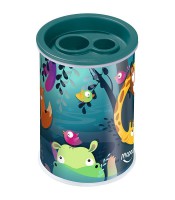 Taille-crayon 2 usages métal avec réservoir jungle fever R.044103