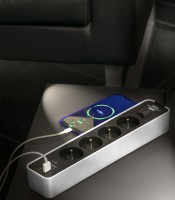 Multiprise ECOLOR4prises 2USB+interr.1,5m noire/blancR.1153241026 XXX