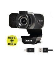 Webcam Full HD 1080P PORT DESIGNS USB-A & USB-C