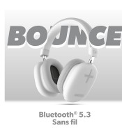 Casque sans fil Bounce Max-Blanc & Gris TNB Bluetooth