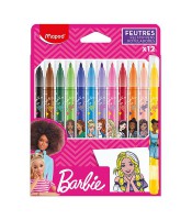 Feutres pointe fine boîte de 12 barbie rose R.845418