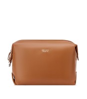 Trousse de toilette 18x25x11cm Le cuir lisse cognac R.00299115156