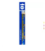 Crayon graphite HB bout gomme paquet de 3 coloris ass R.88801
