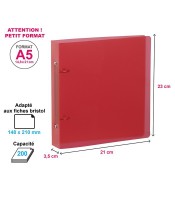 Classeur 17x22cm dos 3.5cm PP rouge R.905043-08