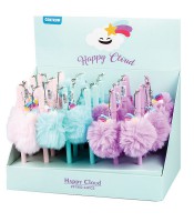 Stylo bille 0.7mm bleu party pompon R.81416