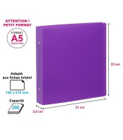 Classeur 17x22cm dos 3.5cm PP violet R.905030-08