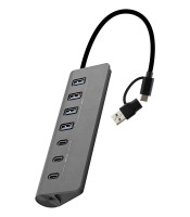HUB 7 ports USB-A & USB-C 3.0 vers 4xUSB-A+3xUSB-C TNB