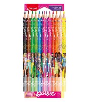 Crayons couleur boîte de 12 barbie rose R.862207