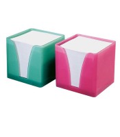 Bloc cube boîtier coloris assortis +recharge blanc  R.236008Q