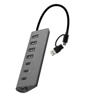 HUB 7 ports USB-A & USB-C 3.0 vers 4xUSB-A+3xUSB-C TNB