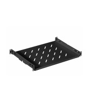 Etagère 19" 1U noir Prof 1000 Charge 50 Kg 4 points de fixation