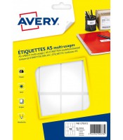 Etiquettes adhésives A5 laser/copieur/jet d'encre 56x34mm 192R.ETE012