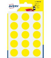 Etiquettes jaune ronde 19mm R.PSA19J