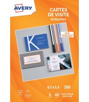 Carte visite jet encre 85x54mm 260g brillant p.40 feuilles R.C32028-7