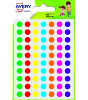 Gommettes rondes coloris assortis 420 pastilles ø 8mmR.PASMX8