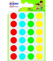 Gommettes rondes coloris assortis 144 pastilles Ø 15mm R.PASMX15
