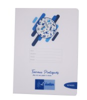Cahier A4 travaux pratiques 48pS+48pU piqûre 90g PP incolore R.44611