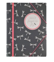 Chemise à élastique A3 à rabats libellule imprimée gris-rose R.90482