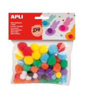 Pompons x 78 coloris et tailles assortis R.13061