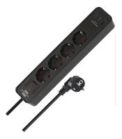 Multiprise 4 prises 2 USBC+interr ECOLOR 1,5m noire R.1153241106 