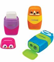Gomme + taille-crayon animals coloris assortis R.81234