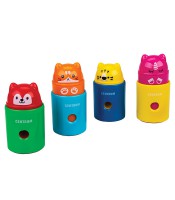 Gomme + taille-crayons 2en1 animaux coloris assortis R.81233