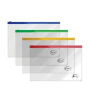 Pochette A5 zippée transparente coloris assortis R.91137