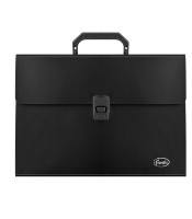 Porte documents A4 rigide 12 compart. fermoir clip noir R.91185 XXX