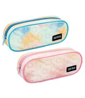 Fourre-tout 220x90x45mm brodé fleurs coloris assortis R.81068