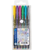 Stylo bille gel 1.0 mm coloris métallisés boîte de 6 R.87402
