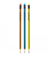 Crayon graphite HB bout gomme couleurs vives assorties R.80703