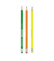 Crayon graphite HB bout gomme règle coloris assortis R.88006