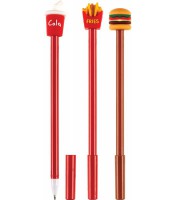 Stylo bille 0.7mm bleu hamburger-frites-cola R.89529