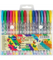 Stylo bille gel 1.0mm coloris métallisés boîte de 18 R.89530