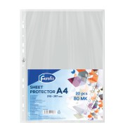 Pochettes perforées A4 lisse transparente 0.080mm sachet de 20R.91103