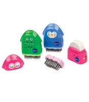 Gomme + taille-crayons + brosse 3en1 coloris assortis R.89821