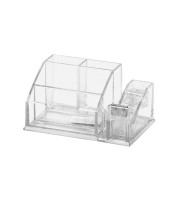 Pot à crayons 4 compartiments transparent  R.91703