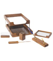 Parure bureau 6 pièces coloris bois R.91047