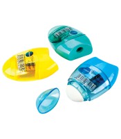Taille-crayon + gomme coloris assortis R.87418