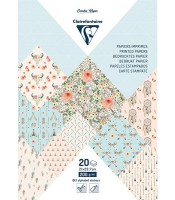 Bloc papier imprimés A4 bohème chic bleu pqt de 20 R.95270CXXX