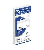 Enveloppe 110x220 blanche paquet de 25 90g R.9915C