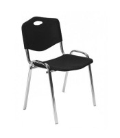 Chaise visiteur ISO pied chromé PVC noir