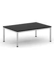Table basse rectangle bois noir 120x60 pied métal