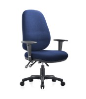 Fauteuil opérateur BALOON avec accoudoirs tissu bleu