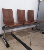 Siège poutre 3 places CAFE VII-3 bois marron pieds foncés