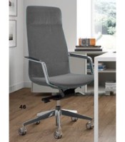 Fauteuil direction DIESIS doss. haut simili cuir gris roulettes
